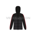 Mens Jacket with Padded Panels flat sketch, front view