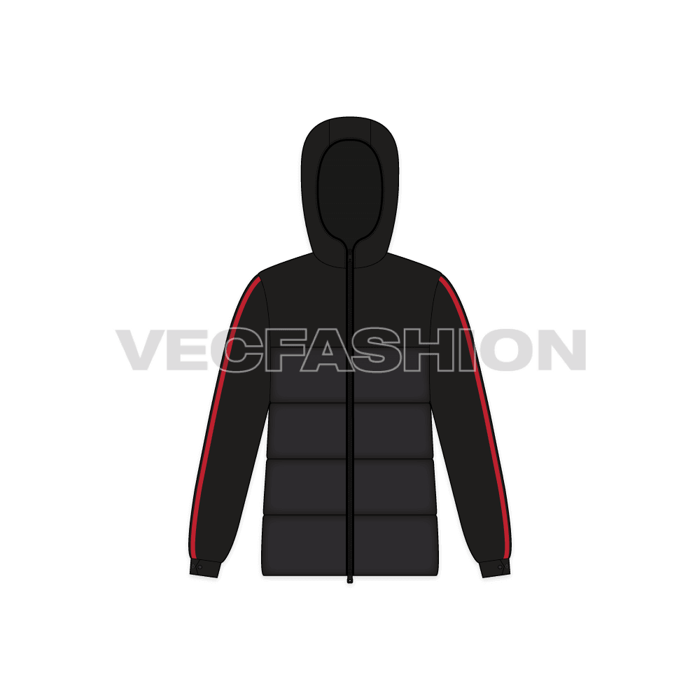 Mens Jacket With Padded Panels front view