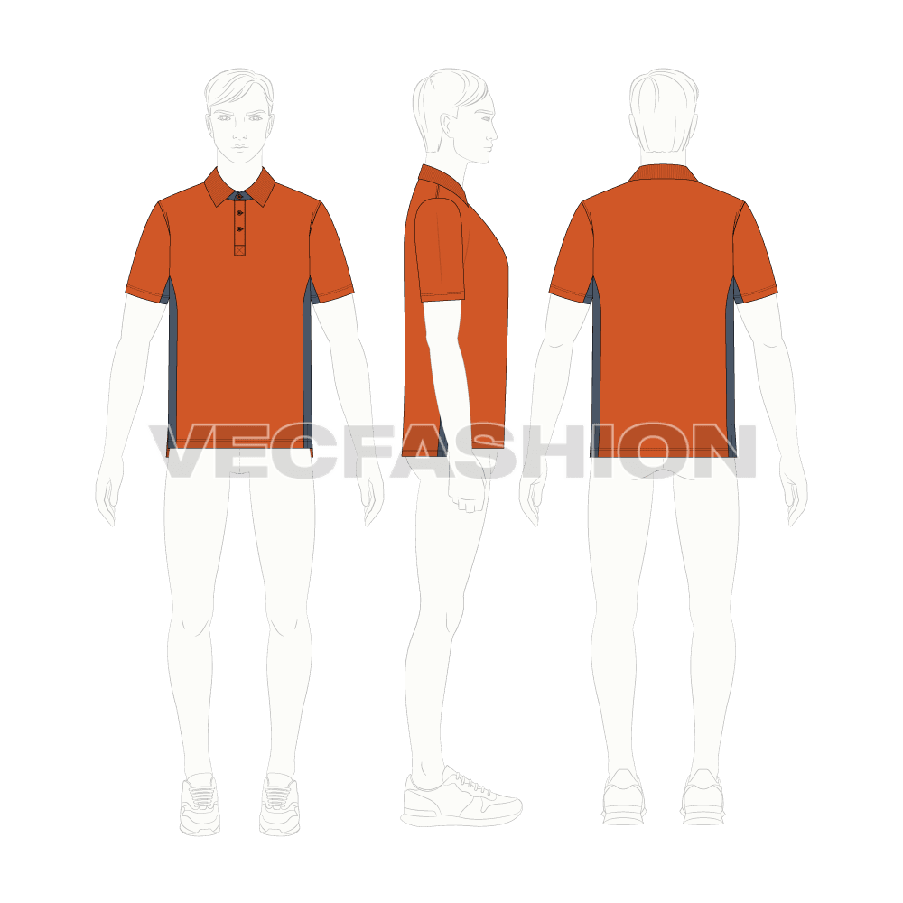 Mens Jersey Polo Neck Shirt - VecFashion