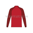 Mens jersey polo shirt with raglan sleeves flat sketch, back view