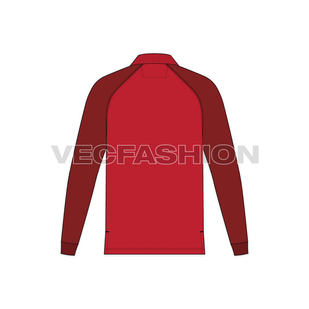 Mens Jersey Polo Shirt With Raglan Sleeves