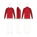 Mens jersey polo shirt with raglan sleeves flat sketch, croqui sketch