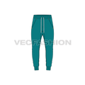 Mens joggers slim fit full length flat sketch, front view