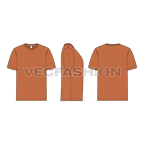Mens v-neck template vector showing front, side and back views. 