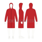 Mens Knee Length Windbreaker flat sketch, croqui sketch