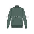 Mens Knitted Bomber Jacket flat sketch, front view