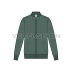 Mens Knitted Bomber Jacket flat sketch, front view