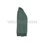 Mens Knitted Bomber Jacket flat sketch, side view