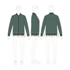 Mens Knitted Bomber Jacket flat sketch, croqui sketch
