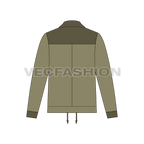 Mens Leather Jacket flat sketch, back view