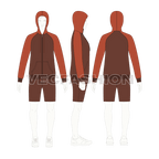 Mens light weight tracksuit flat sketch, on croqui