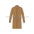 Mens Long Bomber Jacket flat sketch, front view