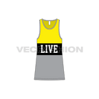 Mens long length lose fit gym tank flat sketch, front view