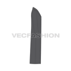 Mens Long Over Coat flat sketch, side view