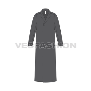 Mens Long Over Coat front view