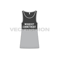 Mens lose fit gym tank, panels flat sketch, front view