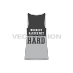 Mens lose fit gym tank, panels flat sketch, back view