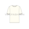 Mens loungewear tee flat sketch, front view