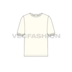 Mens loungewear tee flat sketch, front view