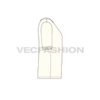 Mens loungewear tee flat sketch, side view