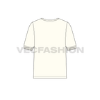 Mens loungewear tee flat sketch, back view