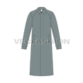 Mens Makintosh Coat flat sketch, front view