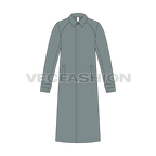 Mens Makintosh Coat flat sketch, front view