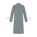 Mens Makintosh Coat flat sketch, back view