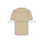 Mens mandarin collar shirt flat sketch, back view