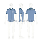 Mens marine shirt flat sketch, croqui sketch