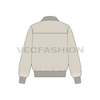 Mens Mechanic Jacket Flat Sketch flat sketch, back view