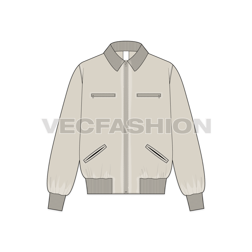 Mens Mechanic Jacket Flat Sketch flat sketch, front view