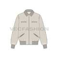 Mens Mechanic Jacket Flat Sketch flat sketch, front view