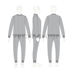 Mens melange fleece sweatsuit flat sketch, on croqui