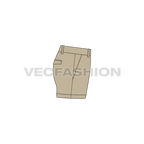 Mens micro shorts flat sketch, side view