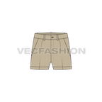 Mens micro shorts flat sketch, front view