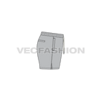 Mens micro swim shorts flat sketch, side view