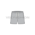 Mens micro swim shorts flat sketch, front view