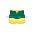 Mens mid thigh swim shorts flat sketch, front view