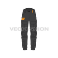 Mens military cargo pants flat sketch, front view