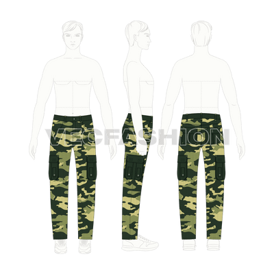 Mens Military Inspired Combat Cargo Pants