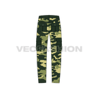 Mens military inspired combat cargo pants flat sketch, back view
