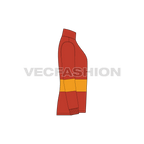 Mens mock neck pullover flat sketch, side view