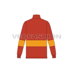 Mens mock neck pullover flat sketch, back view
