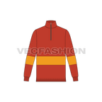 Mens mock neck pullover flat sketch, front view
