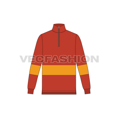 A vector template for Men's Mock neck Pullover