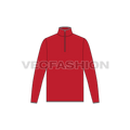 Mens mock neck under jacket flat sketch, front view