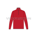 Mens mock neck under jacket flat sketch, front view