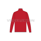 Mens mock neck under jacket flat sketch, back view