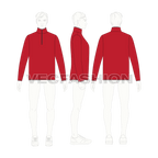 Mens mock neck under jacket flat sketch, croqui sketch